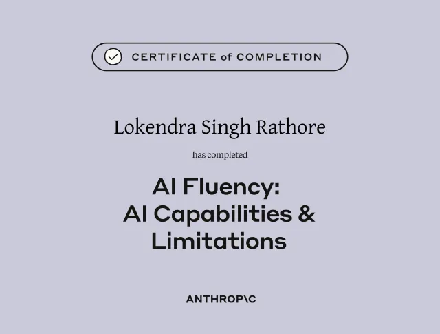 Certificate of completion, AI Capabilities and Limitations, Anthropic Education