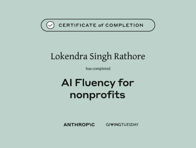 Certificate of completion, AI Fluency for nonprofits, Anthropic Education
