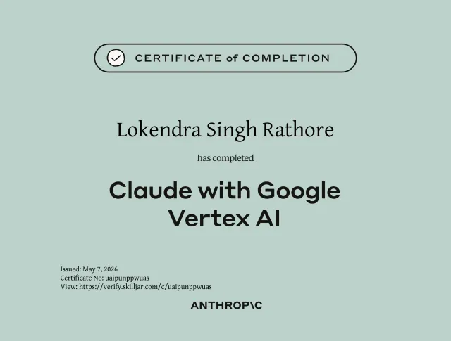 Certificate of completion, Claude on Google Cloud, Anthropic Education
